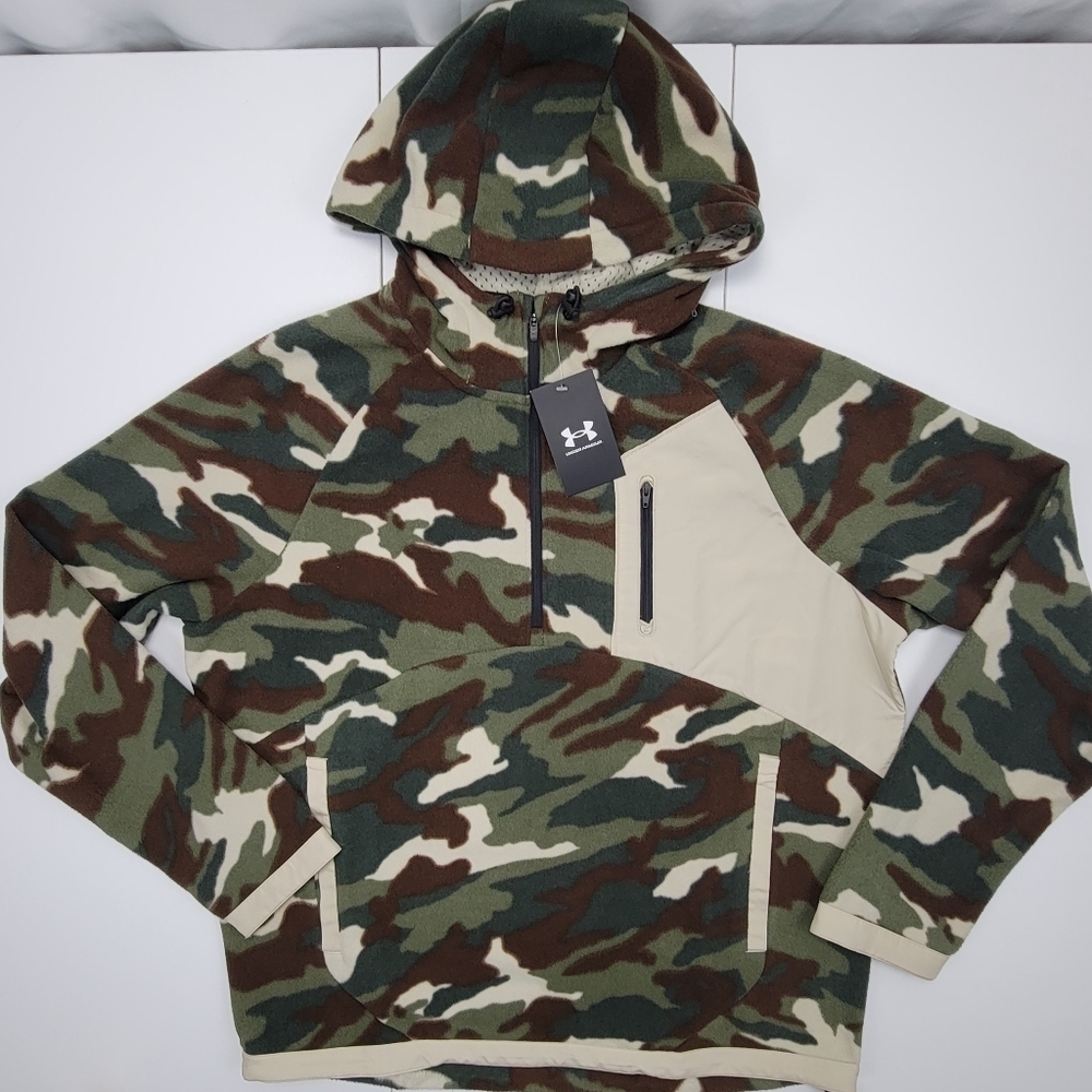 Under Armour Microfleece 1/4 Zip Hoodie Camo Pullover Men’s Size Medium New